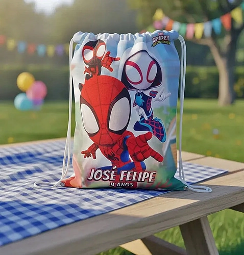 Mochilinha Saco Spidey e Seus Amigos Espetaculares