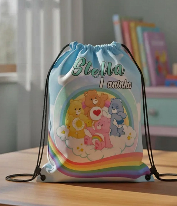 Mochilinha Saco Ursinhos Carinhosos