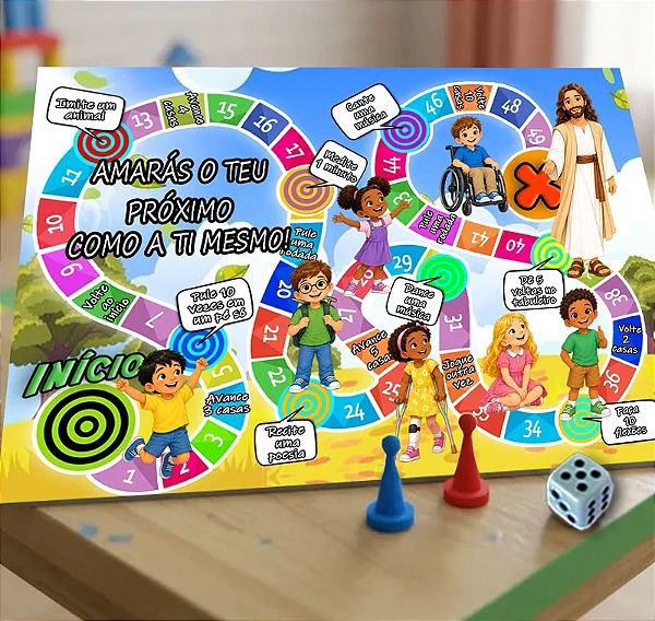 Jogo de Tabuleiro Evangelização Infantil - Jesus