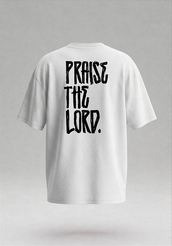 Camiseta Oversized Boxy Praise the Lord - Branco