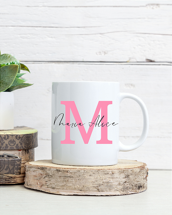 Caneca Personalizada com Nome e Inicial