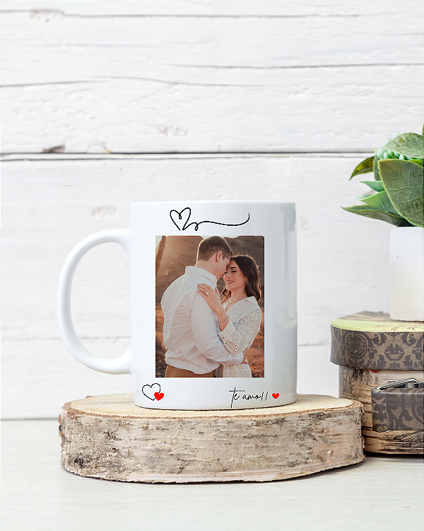 Caneca Casal Com Calendário e Foto