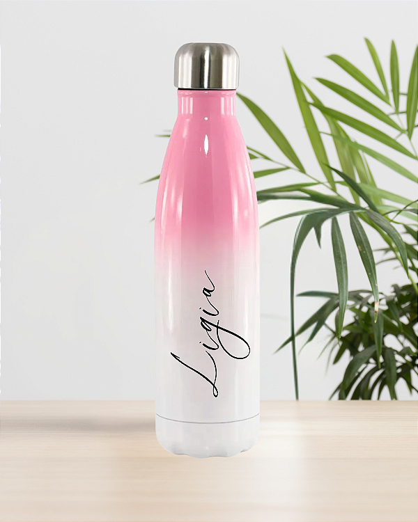 Garrafa Térmica Bicolor Personalizada Com Nome