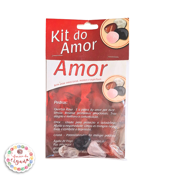Kit do Amor Cristais Naturais Pedras para Autoestima e Relacionamento
