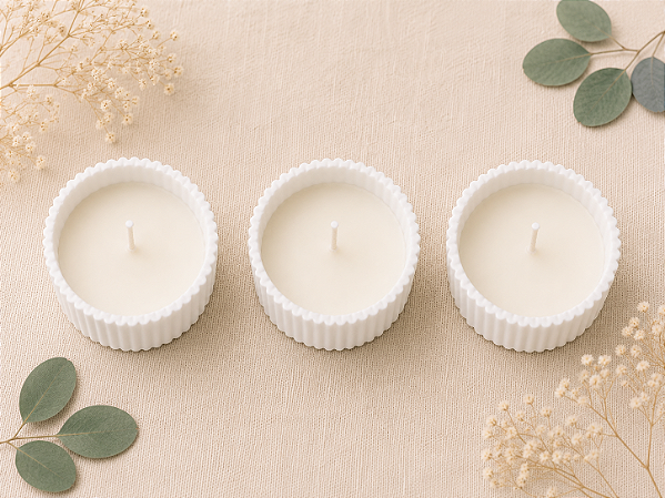 Kit com 3 Velas em Pote de Gesso