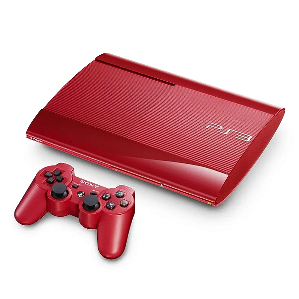PlayStation 3 Super Slim Vermelho 500GB – Seminovo + Vários Jogos