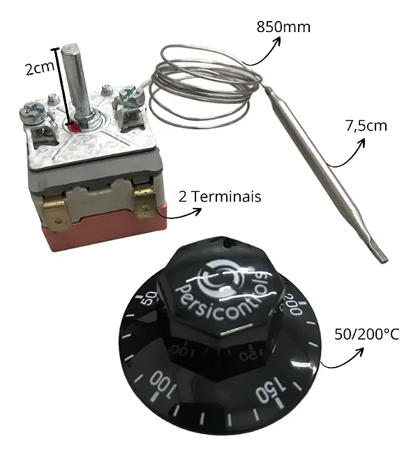 Termostato 50 a 200ºC para Fritadeira Elétrica 127V