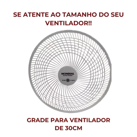 Grade Frontal Ventilador Mondial 30cm Branco