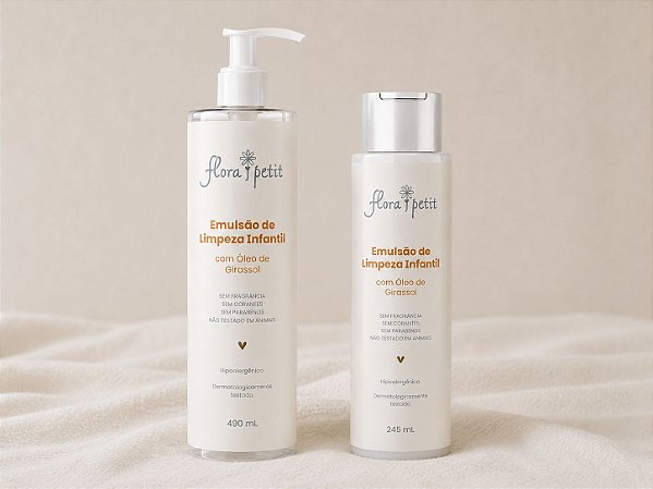 Kit 1x Emulsão de Limpeza Infantil de 490ml + 1x de 245ml