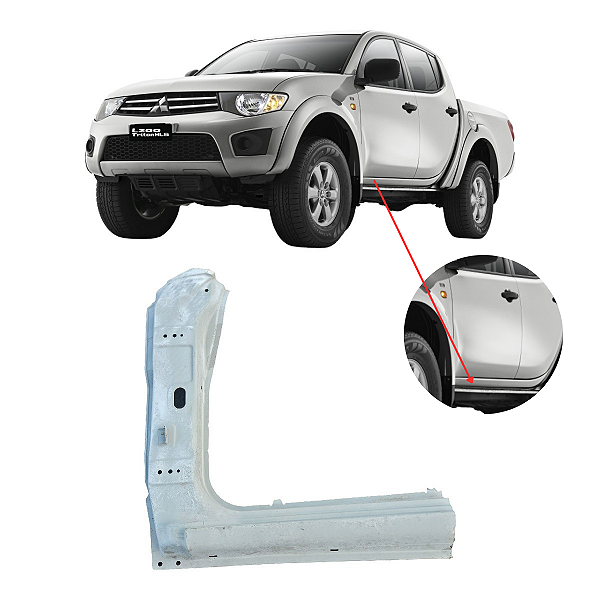 RETALHO LATERAL COLUNA DIANTEIRA ESQUERDA L200 TRITON 2008 A 2016 ORIGINAL (CAIXA DE AR)
