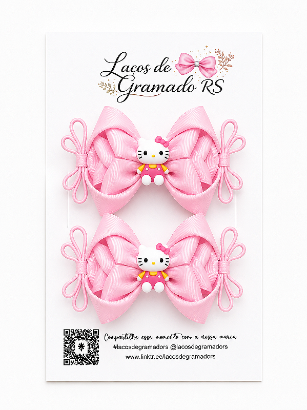 Par de Laços de Cabelo Menina Rosa Pastel Bico de Pato Antiderrapante
