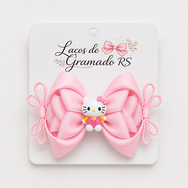 Laço Grande Infantil Rosa Pastel Amora Bico de Pato Antiderrapante