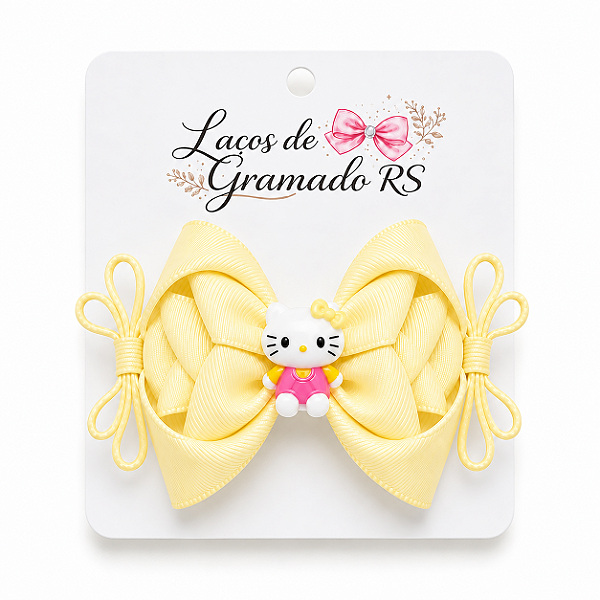 Laço Infantil Amarelo Claro Pastel Menina Presilha Bico de Pato