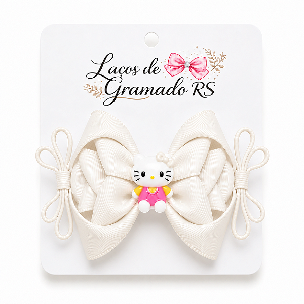 Laço Off White Infantil Minimalista Premium Paleta Neutra Luxo