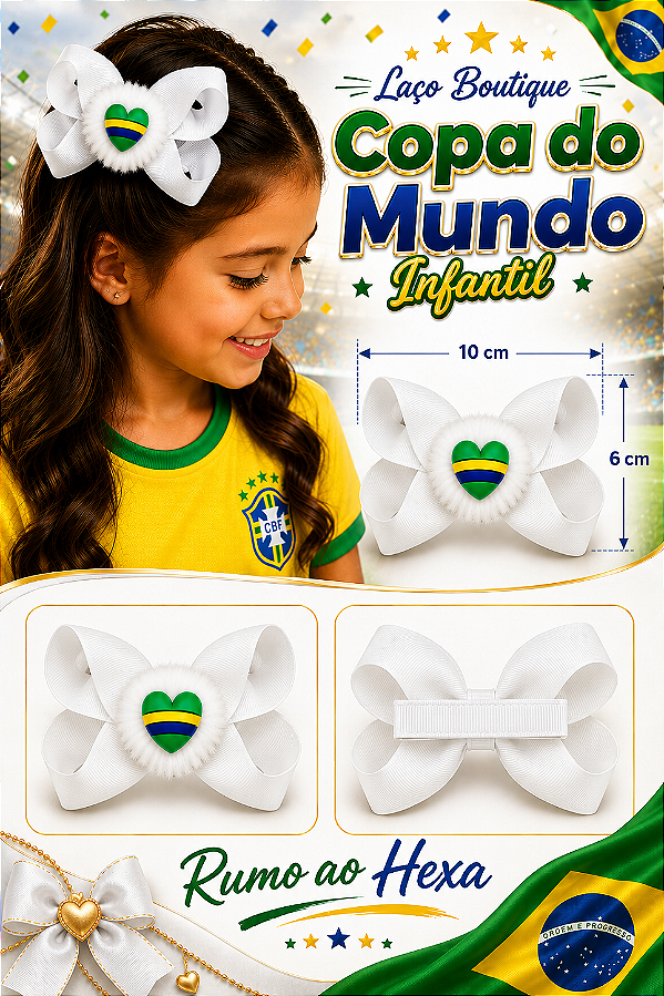Laço da Copa Boutique Grande Branco 10cm Bico Encapado Antiderrapante