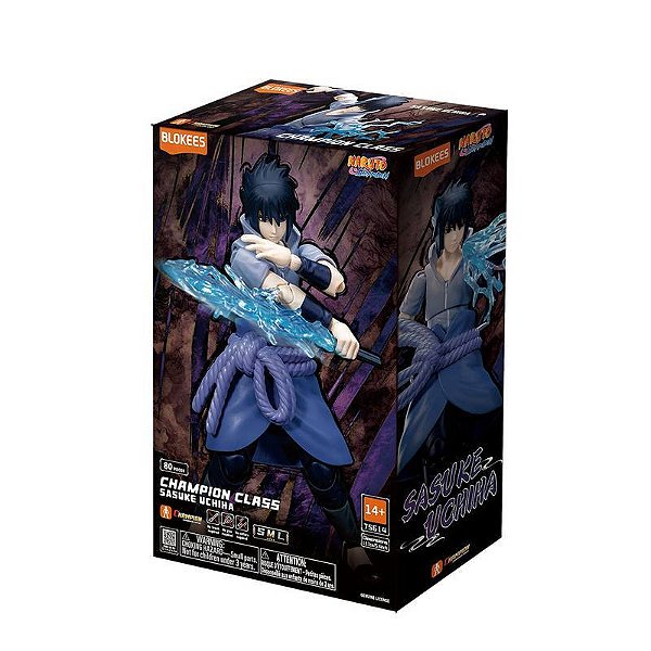 Figura de Ação Naruto Shippuden Uchiha Sasuke - Champion Class - Blokees