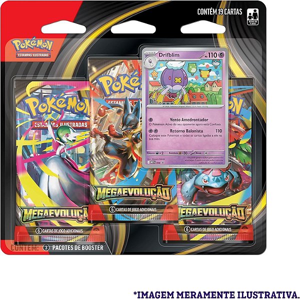 Blister Triplo Pokémon TCG - Megaevolução