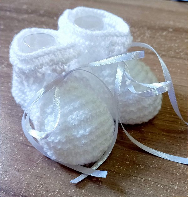 Sapatinhos Delicados Para Saída De Maternidade_Branco Algodão