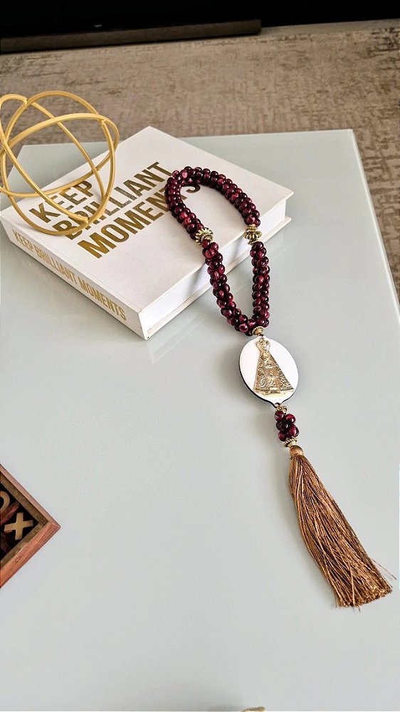 Terço de Mesa Nossa Senhora Aparecida Bordô