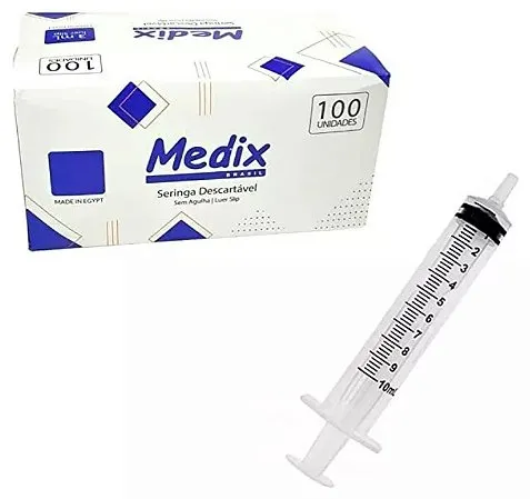 Seringa Descartável 10ml Luer Slip Caixa C/100 - Medix