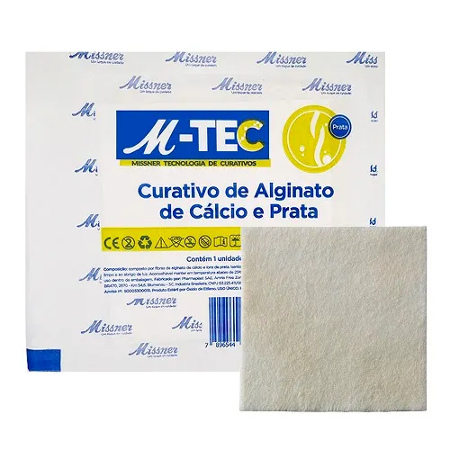 Curativo Alginato de Calcio e Prata 10x10cm Unidade - Missner