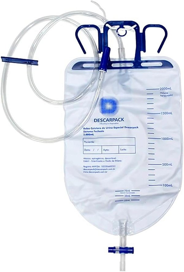 Bolsa Coletora De Urina Sistema Fechado 2L - Descarpack