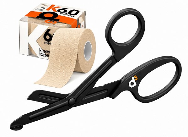 Kit Bandagem Kinesio Tape K6 E Tesoura - D3 Tape