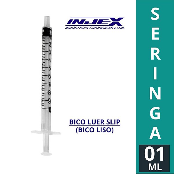 Kit C/10 Seringas de 1ml (100UI) Sem Agulha Luer Slip - Injex