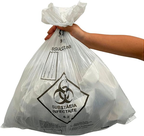 Saco de Lixo Hospitalar 30L C/100 Branco Infectante - Embalac