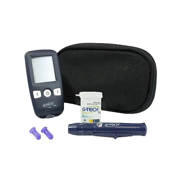 Kit Medidor de Glicose Free 10 Tiras + 10 Lancetas - G-tech
