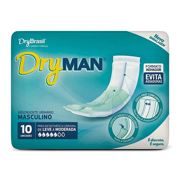 Absorvente Urinário Masculino Com 10 unidades DryMan