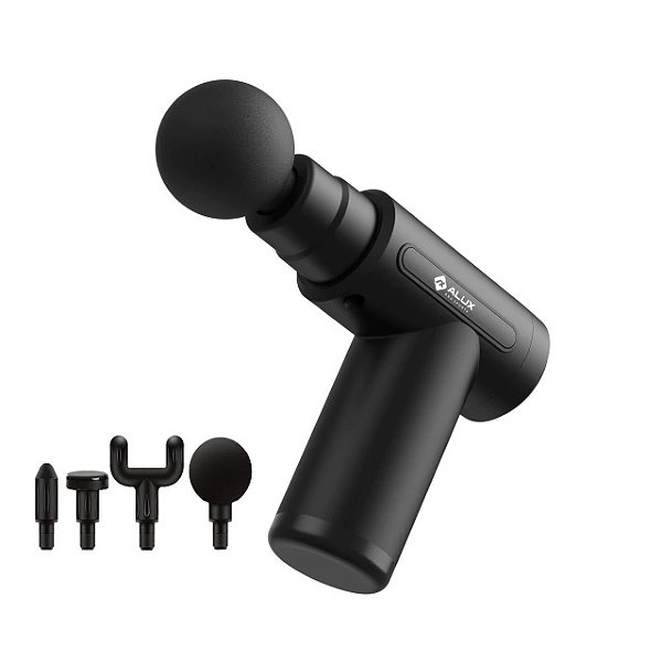 Mini Massageador Sem Fio Com 4 Ponteiras + Case - Alux Sports