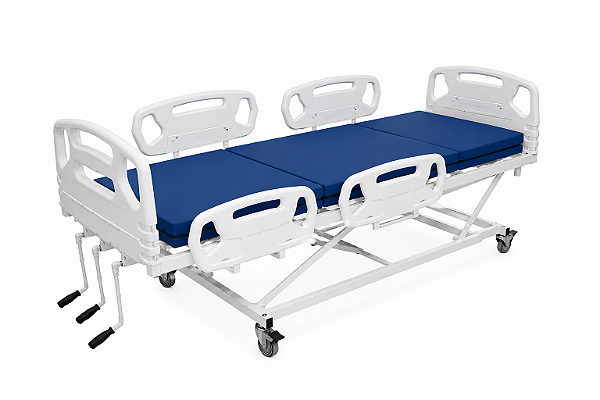 Kit Cama Hospitalar 3 Manivelas Com colchão D28