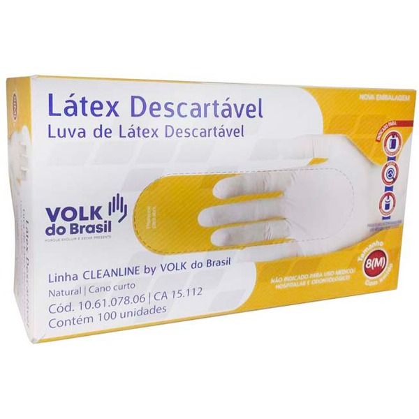 Luva de Procedimento Látex Com Pó Tam M - Volk