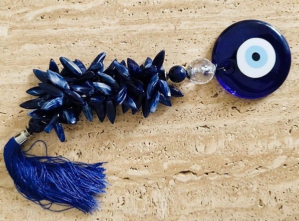 Colar de Mesa Olho Grego ilha de Creta Azul