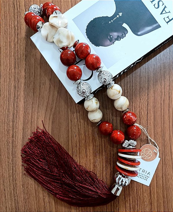 Colar de Mesa Juju com Tassel Vermelho