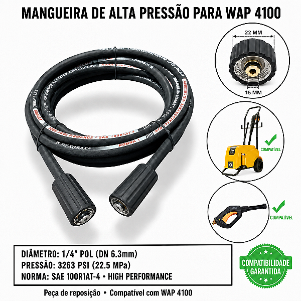 MANGUEIRA  ALTA PRESSAO WAP 4100  TRAMA ACO