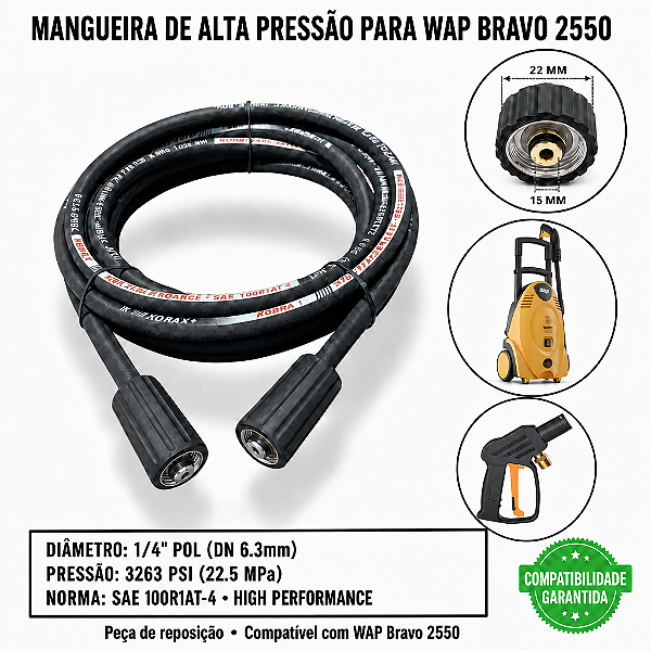 MANGUEIRA  ALTA PRESSAO WAP BRAVO  TRAMA ACO
