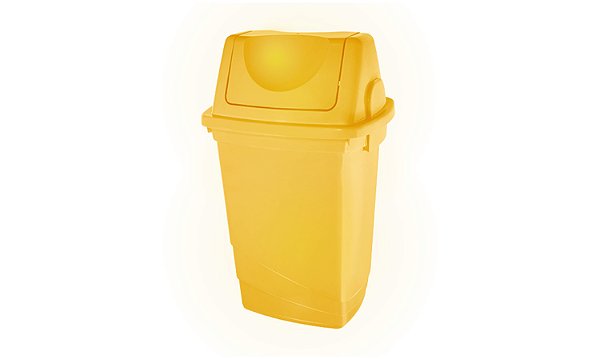 LIXEIRA SOBERANY TAMPA BASCULANTE 30L AMARELA LIXTB30AM FortCom