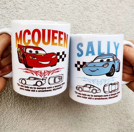 Conjunto 2 Canecas Carros McQueen & Sally