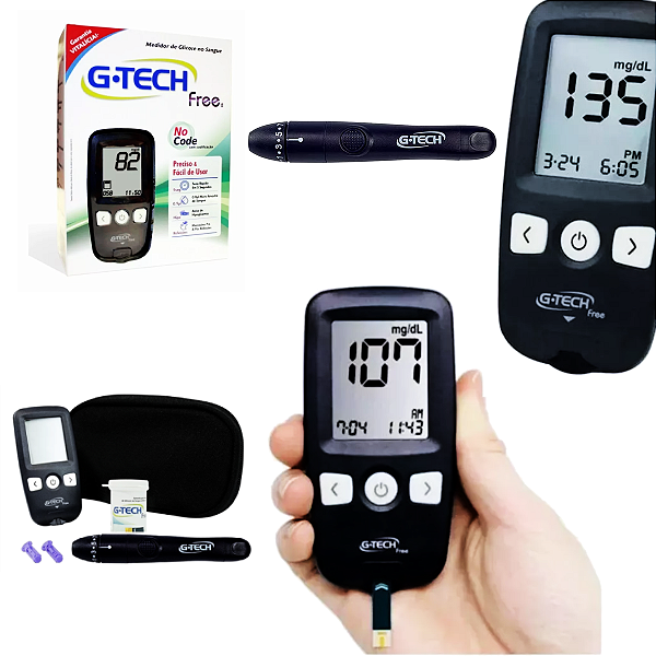 Medidor De Glicose Digital Kit Completo + 50 Tiras Reagentes Free