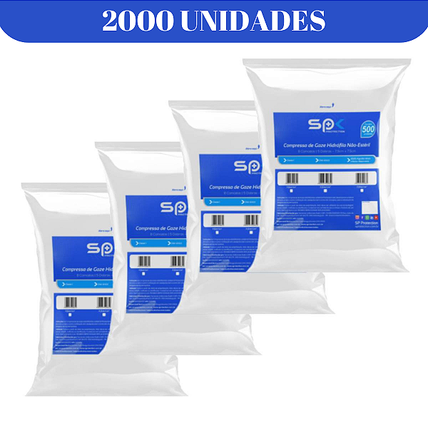 Compressa De Gaze 11 Fios Hidrófila Não Estéril - 4 Pacotes C/ 500 Unidades