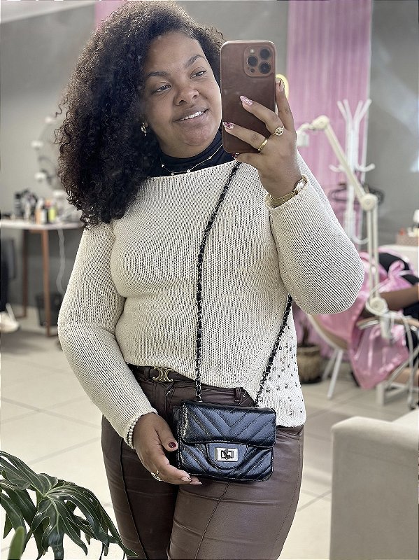 Bolsa Petit Sintética Pequena com Corrente