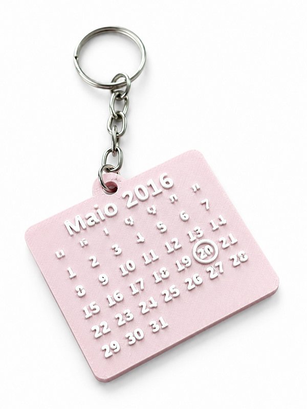 Chaveiro calendario data personalizada