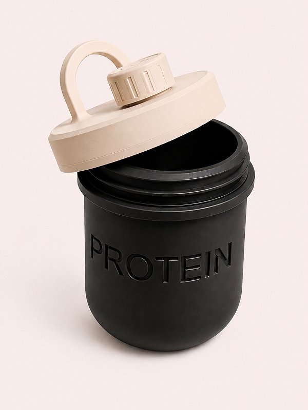 Chaveiro porta Whey - preto e bege