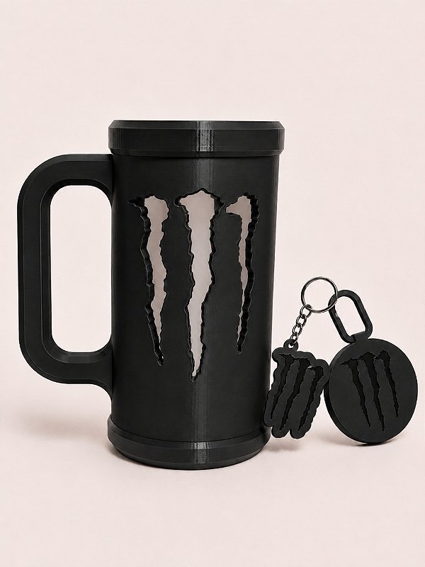 COMBO PORTA CANECA MONSTER PRETO