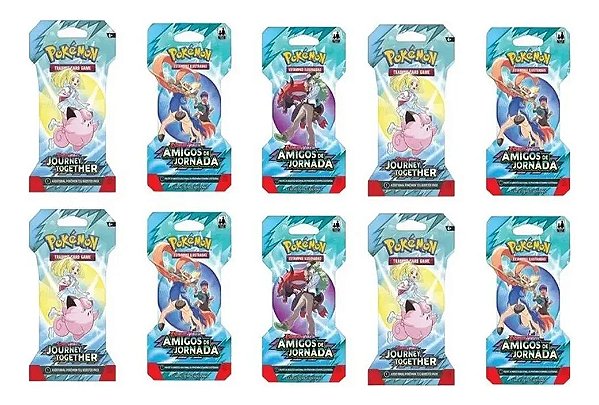 Kit Com 10 Blister Booster Pokémon Amigos De Jornada Copag Kit 10 Blister Booster Pokémon Amigos De Jornada Copag Portug