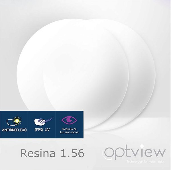 Lentes Optview - Resina Acrílica + Anti-reflexo + Blue Control