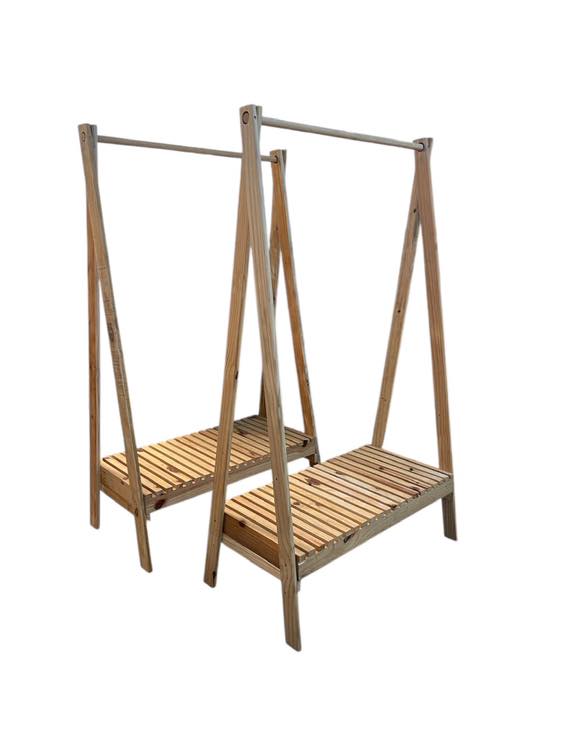 Arara estante closet Cubo estilo cabideiro de madeira pinus