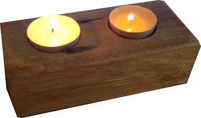 Porta velas duplo em palete